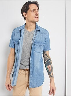 Camicia dritta in jeans stone - Kiabi