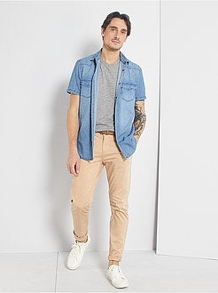 Camicia dritta in jeans stone - Kiabi