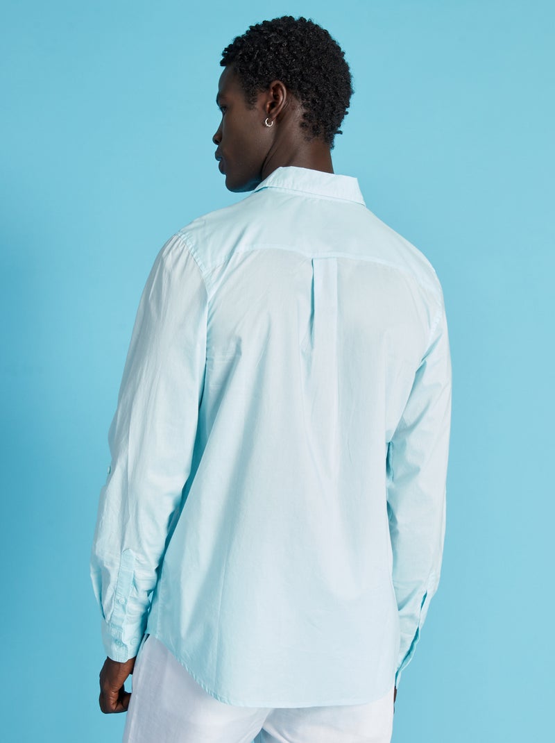 Camicia Estiva In Puro Cotone 100% - Morbida E Leggera, Senza Colletto, Design Casual - Foto 14