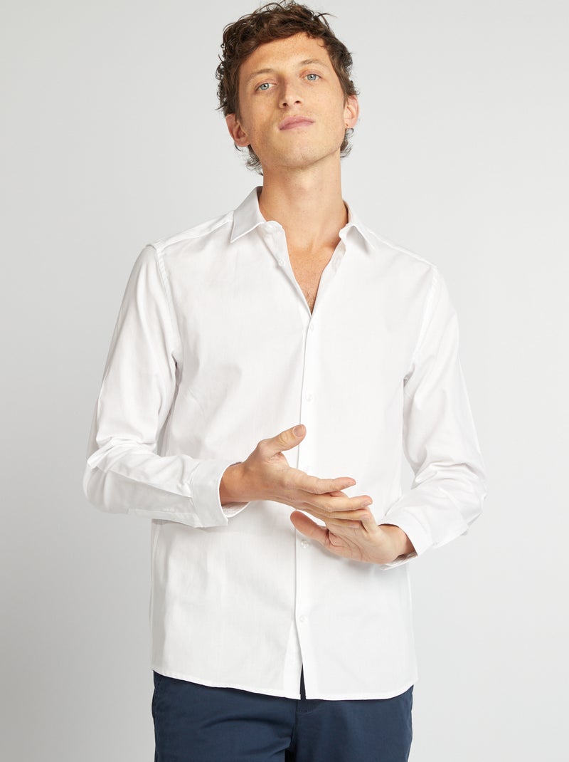 Camicia dritta tinta unita Bianco - Kiabi