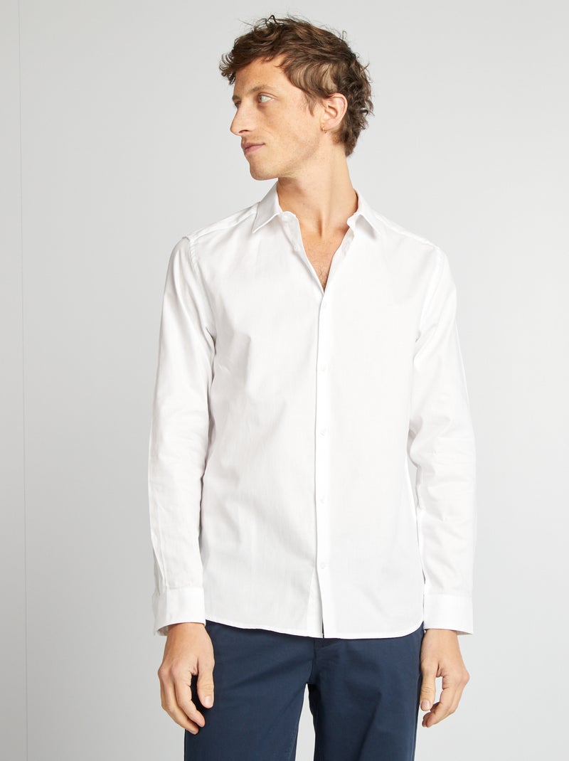 Camicia dritta tinta unita Bianco - Kiabi