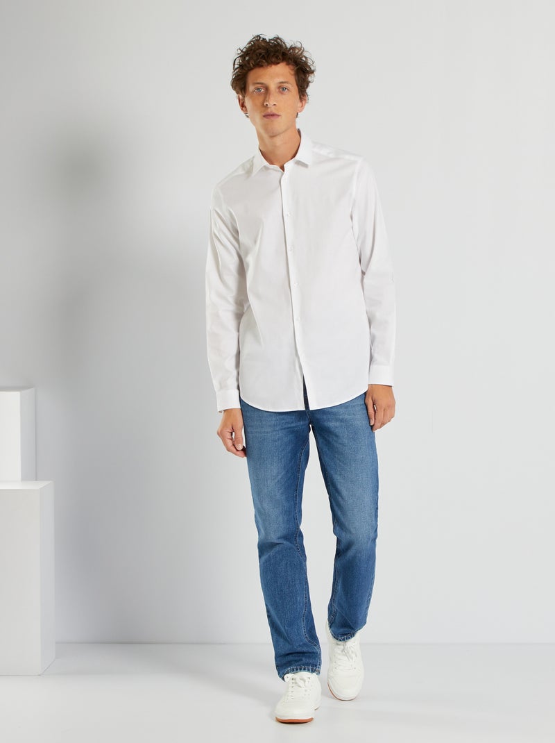 Camicia dritta tinta unita Bianco - Kiabi