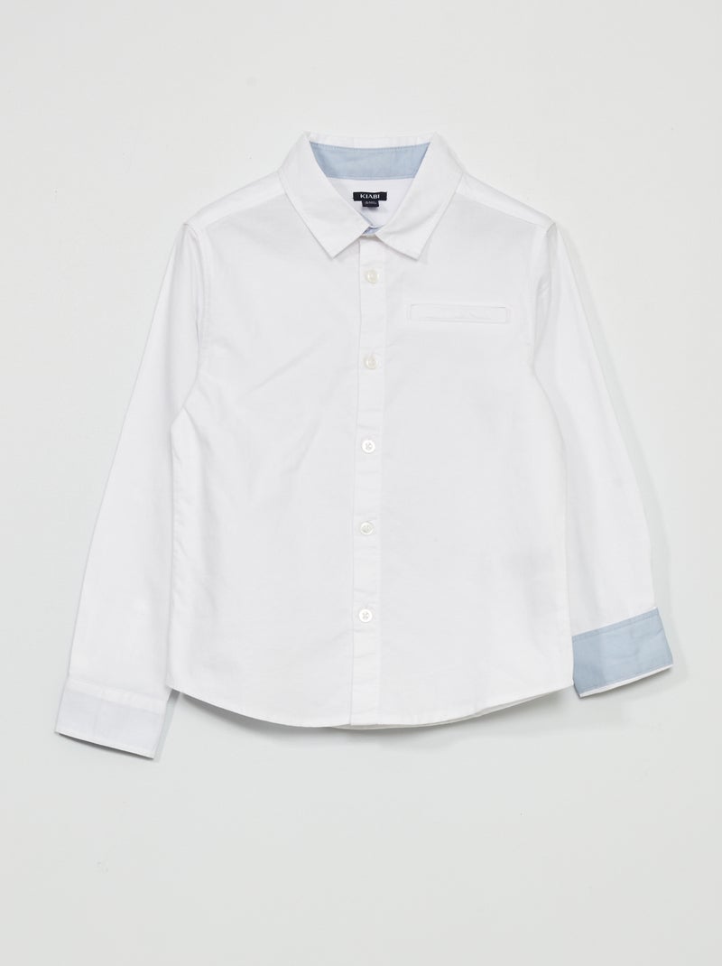 Camicia dritta tinta unita Bianco - Kiabi