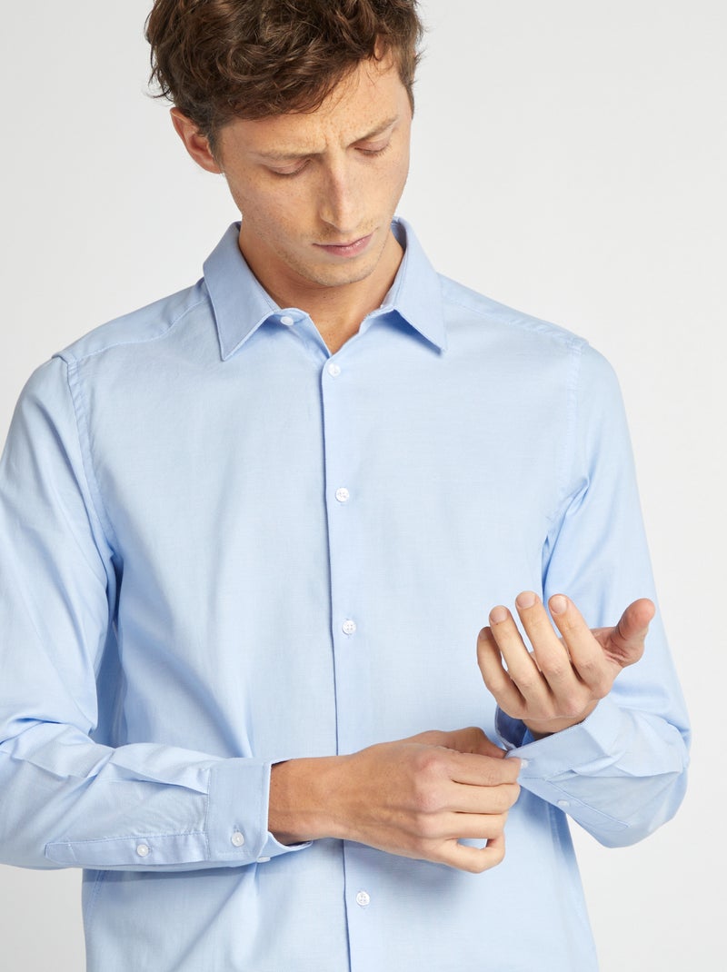 Camicia dritta tinta unita BLU - Kiabi