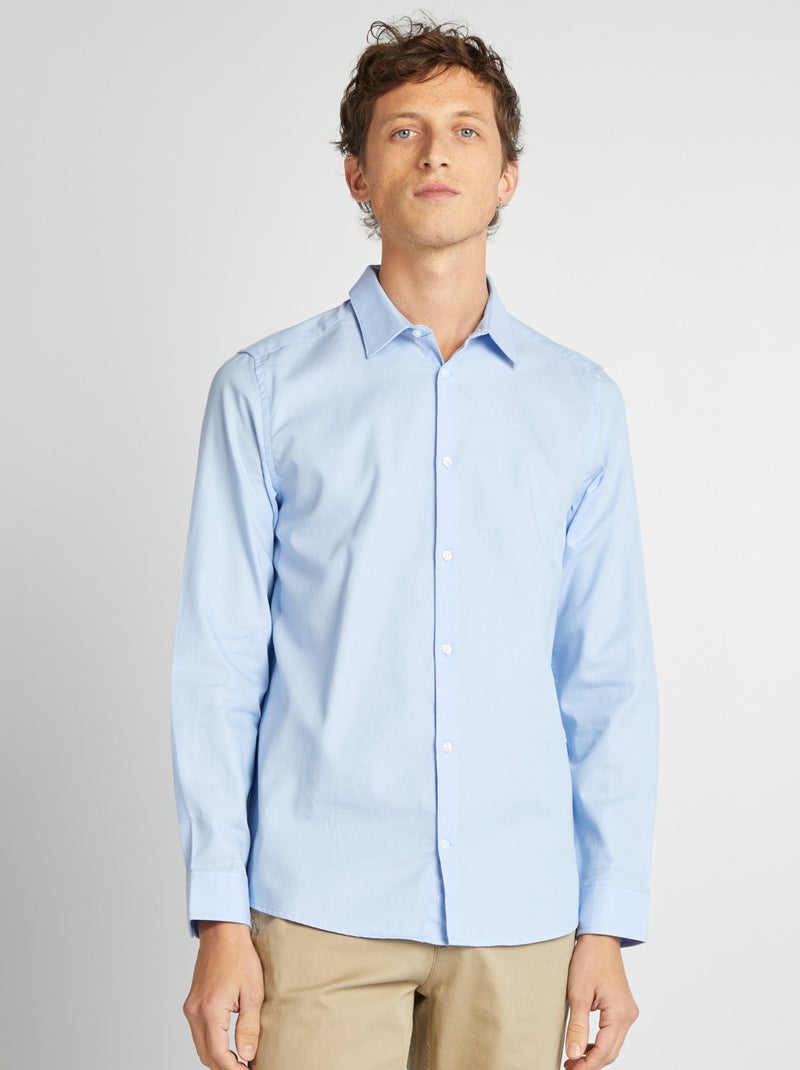 Camicia dritta tinta unita BLU - Kiabi