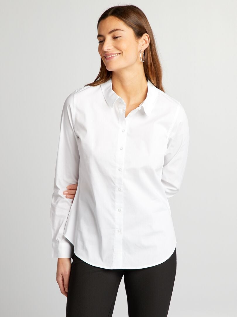 Camicia effetto fit collo italiano Bianco - Kiabi