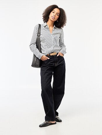 Camicia slim fit con colletto all'italiana