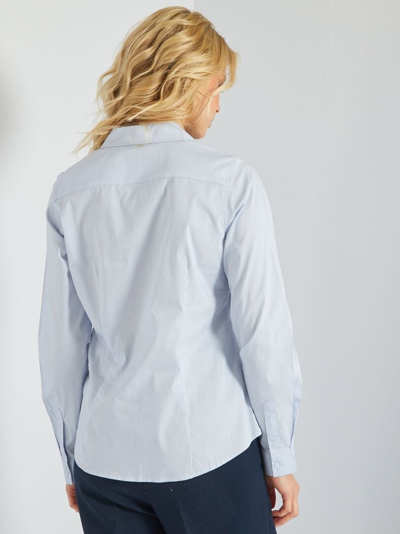 Camicia effetto fit collo italiano grigio blu - Kiabi