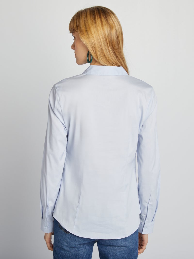Camicia effetto fit collo italiano grigio blu - Kiabi