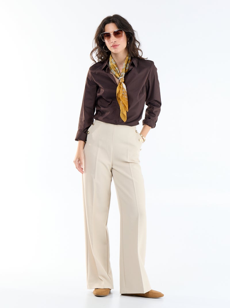 Camicia effetto fit collo italiano Marrone - Kiabi