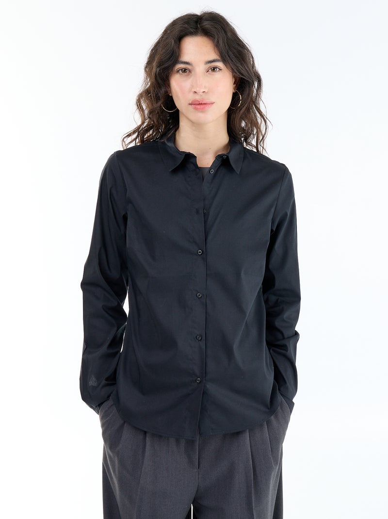 Camicia effetto fit collo italiano Nero - Kiabi
