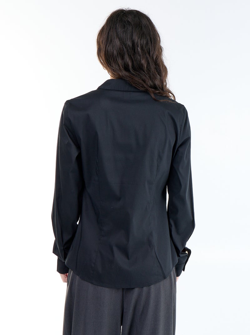 Camicia effetto fit collo italiano Nero - Kiabi