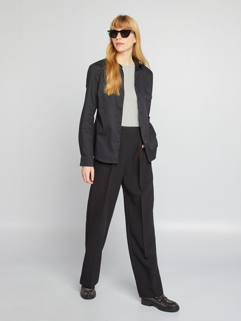 Camicia effetto fit collo italiano Nero - Kiabi