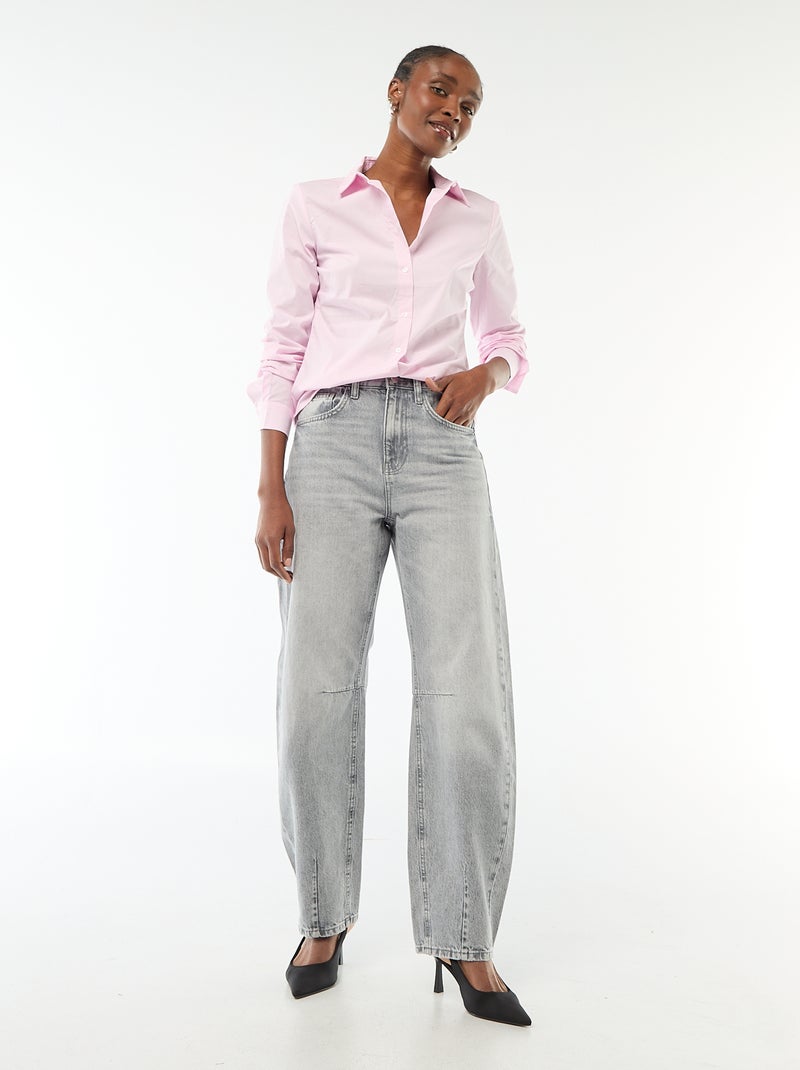 Camicia effetto fit collo italiano Rosa - Kiabi