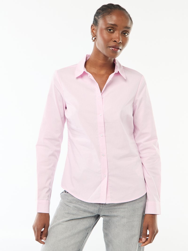 Camicia effetto fit collo italiano Rosa - Kiabi