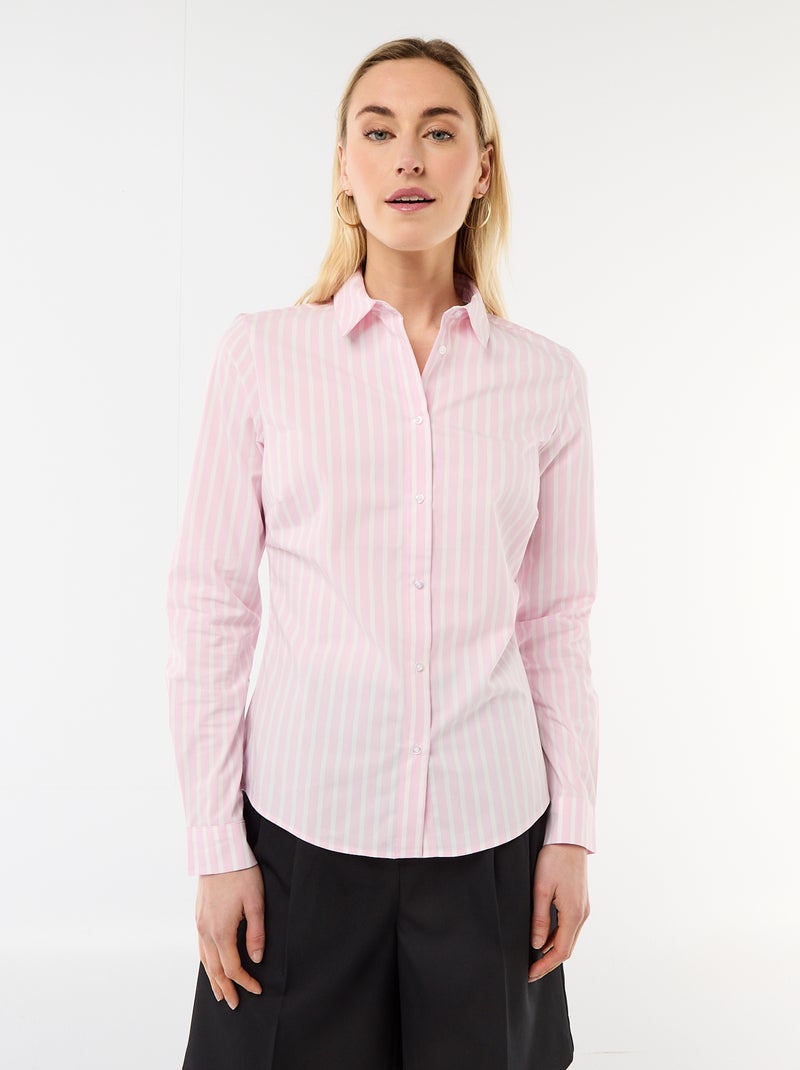 Camicia effetto fit collo italiano Rosa - Kiabi