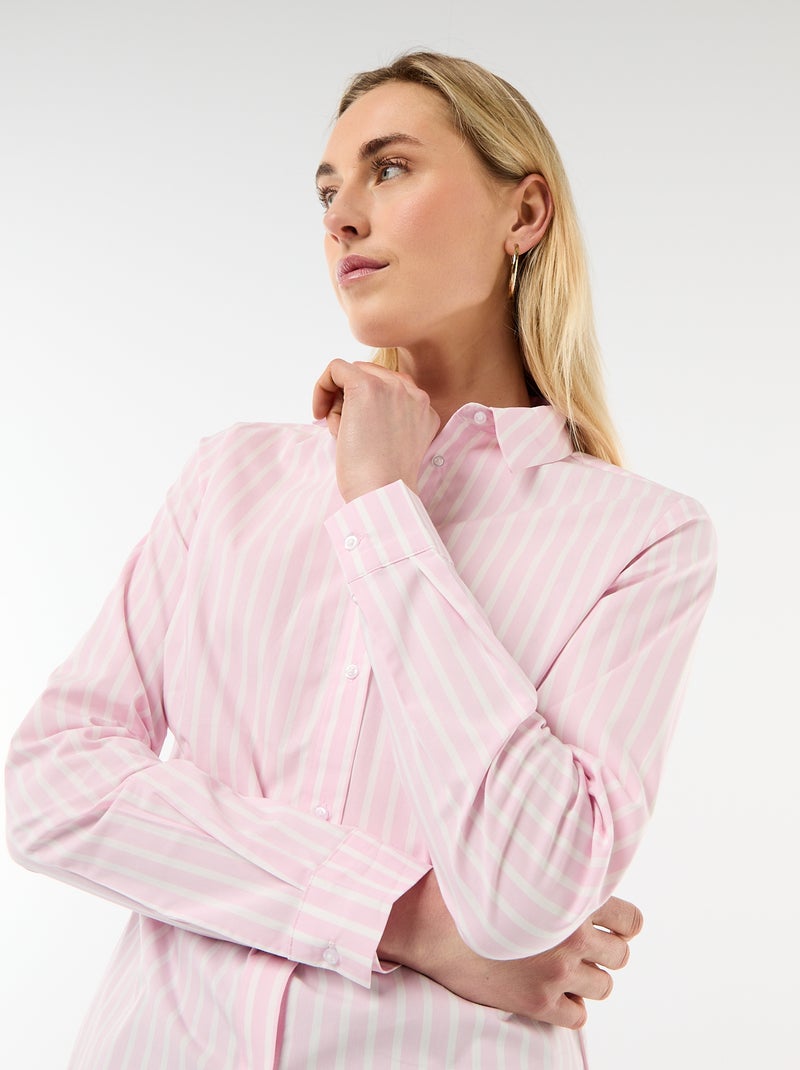 Camicia effetto fit collo italiano Rosa - Kiabi