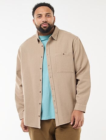 Camicia effetto goffrato tinta unita