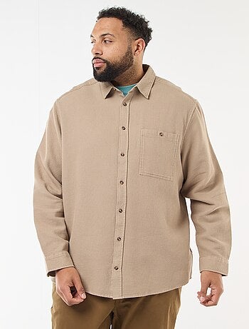 Camicia effetto goffrato tinta unita