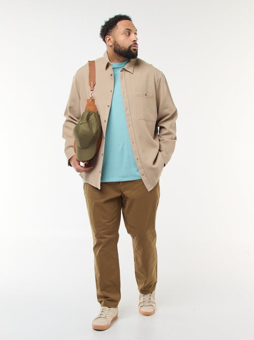 Camicia effetto goffrato tinta unita - Kiabi