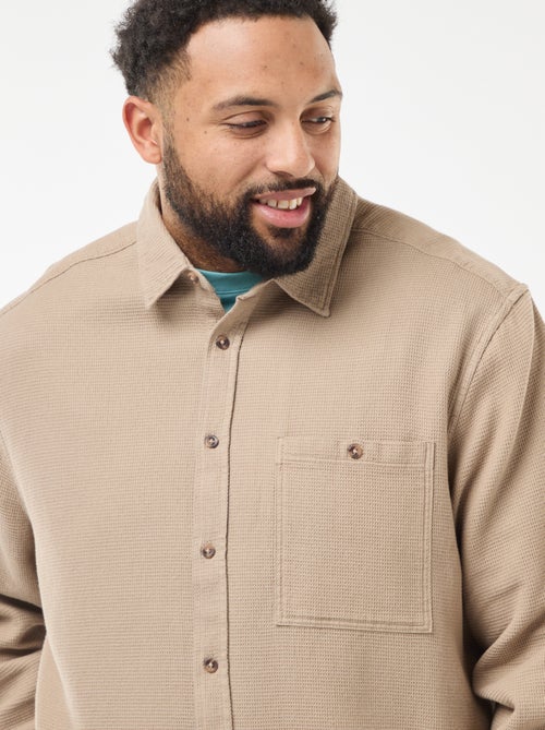 Camicia effetto goffrato tinta unita - Kiabi