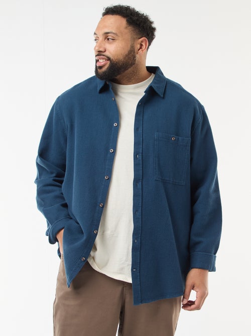 Camicia effetto goffrato tinta unita - Kiabi