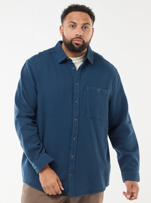 Camicia effetto goffrato tinta unita - Kiabi