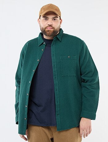 Camicia effetto goffrato tinta unita