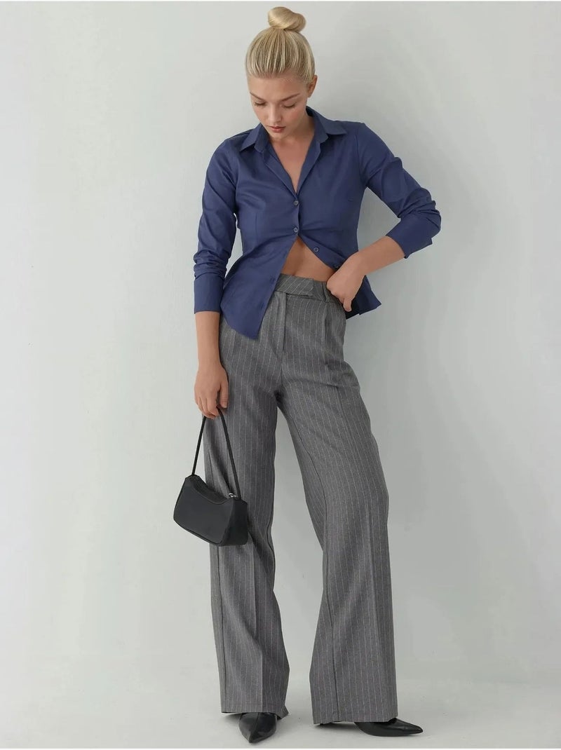 Camicia elegante a maniche lunghe con bottoni hiccup Blu marino - Kiabi