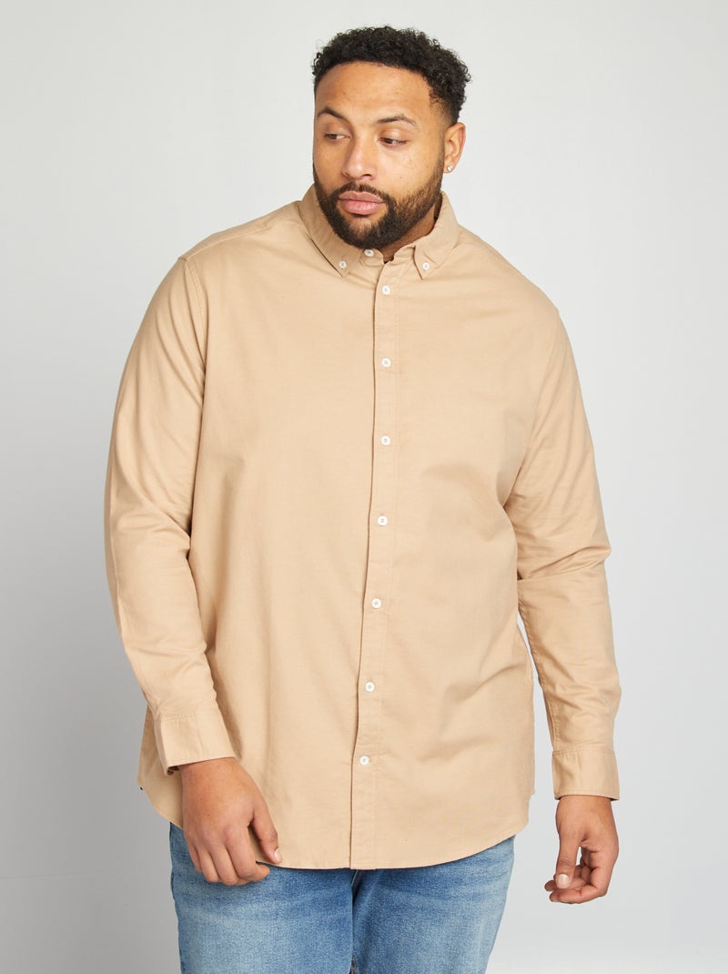Camicia en cotone oxford BEIGE - Kiabi
