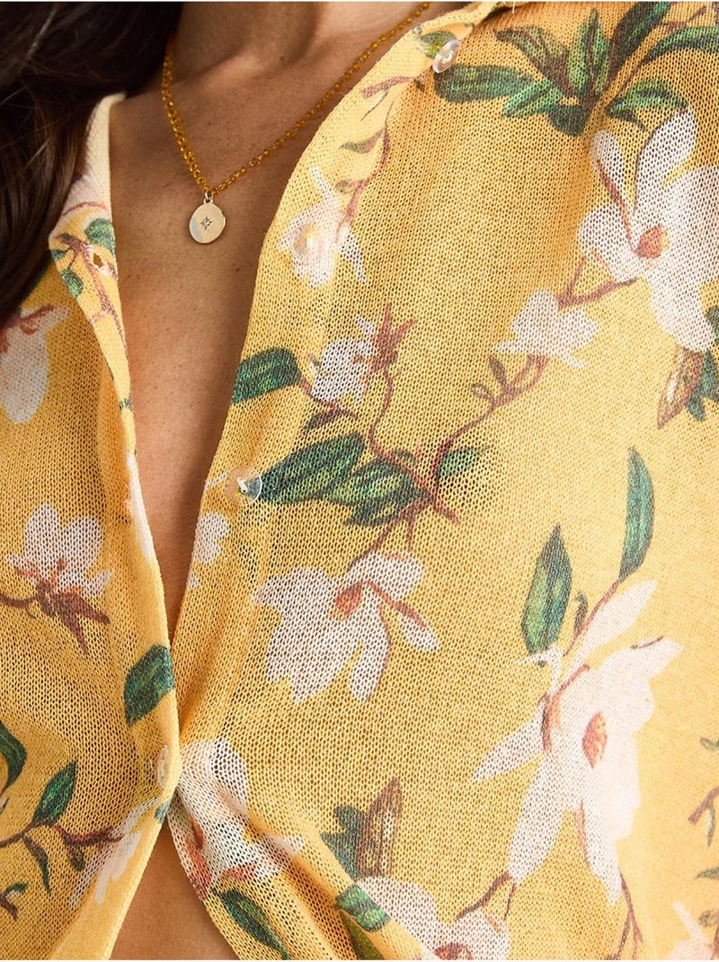 Camicia estiva in maglia regolare con stampa digitale a fantasia lucci Ambra - Kiabi