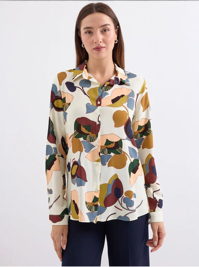 Camicia fantasia a maniche lunghe bdart Avorio - Kiabi