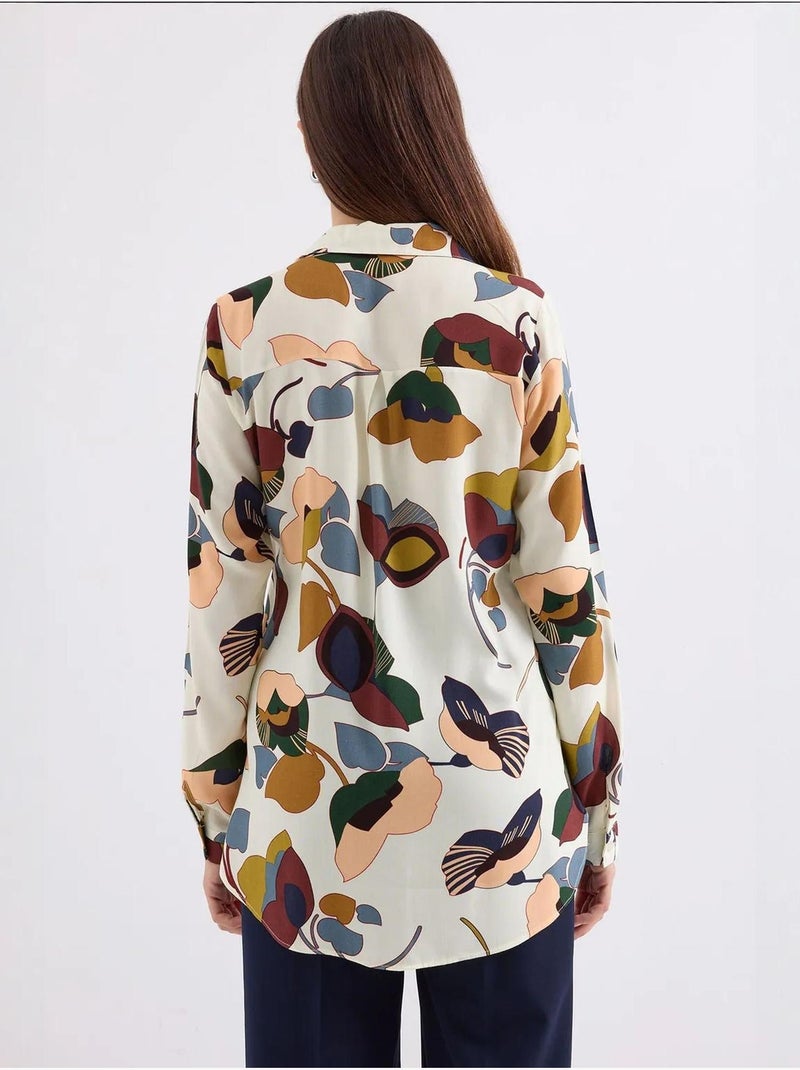 Camicia fantasia a maniche lunghe bdart Avorio - Kiabi