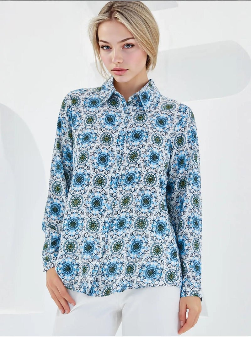 Camicia fantasia a maniche lunghe bdart Blu chiaro - Kiabi