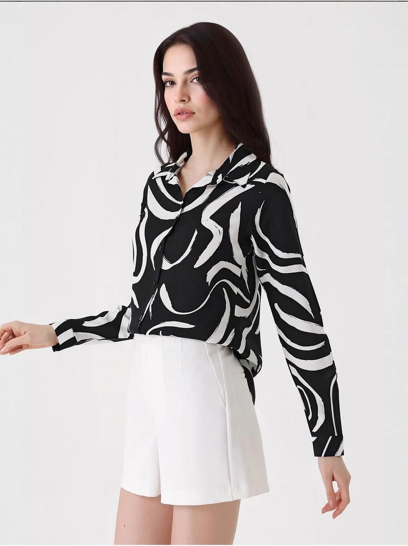 Camicia fantasia a maniche lunghe bdart Grigio nero - Kiabi