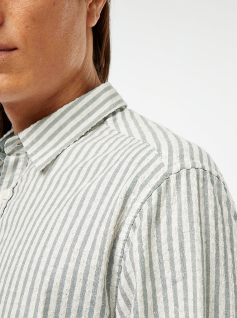 camicia fantasia taglio comodo a maniche lunghe Kaki - Kiabi