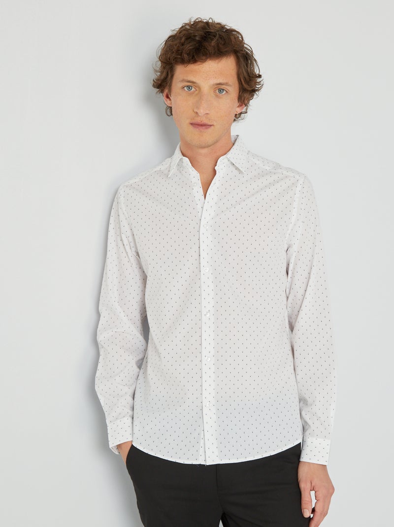 Camicia fantasia taglio dritto BIANCO - Kiabi