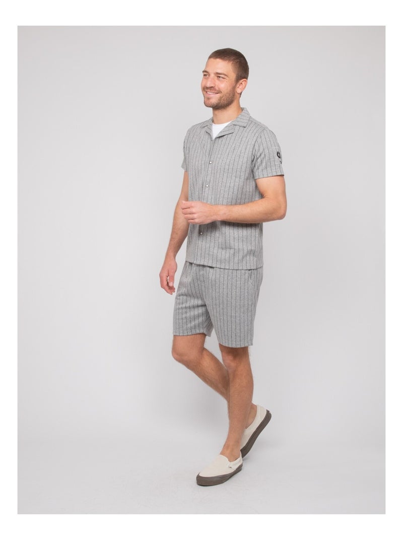Camicia fluida a maniche corte a righe DONGWANJI Grigio - Kiabi