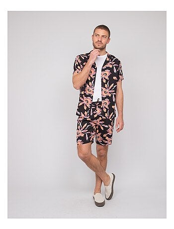 Camicia fluida a maniche corte con motivi DALIWAI