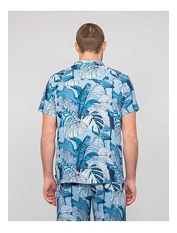 Camicia fluida a maniche corte con motivi DAMAULU
