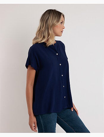 Camicia fluida a maniche corte da donna ADMAS