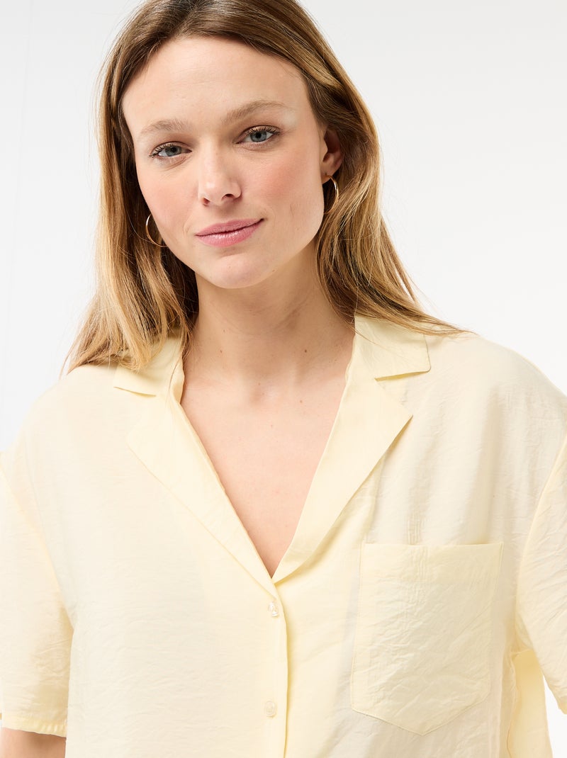 Camicia fluida a maniche corte Giallo - Kiabi