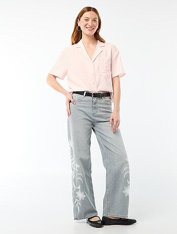 Camicia fluida a maniche corte