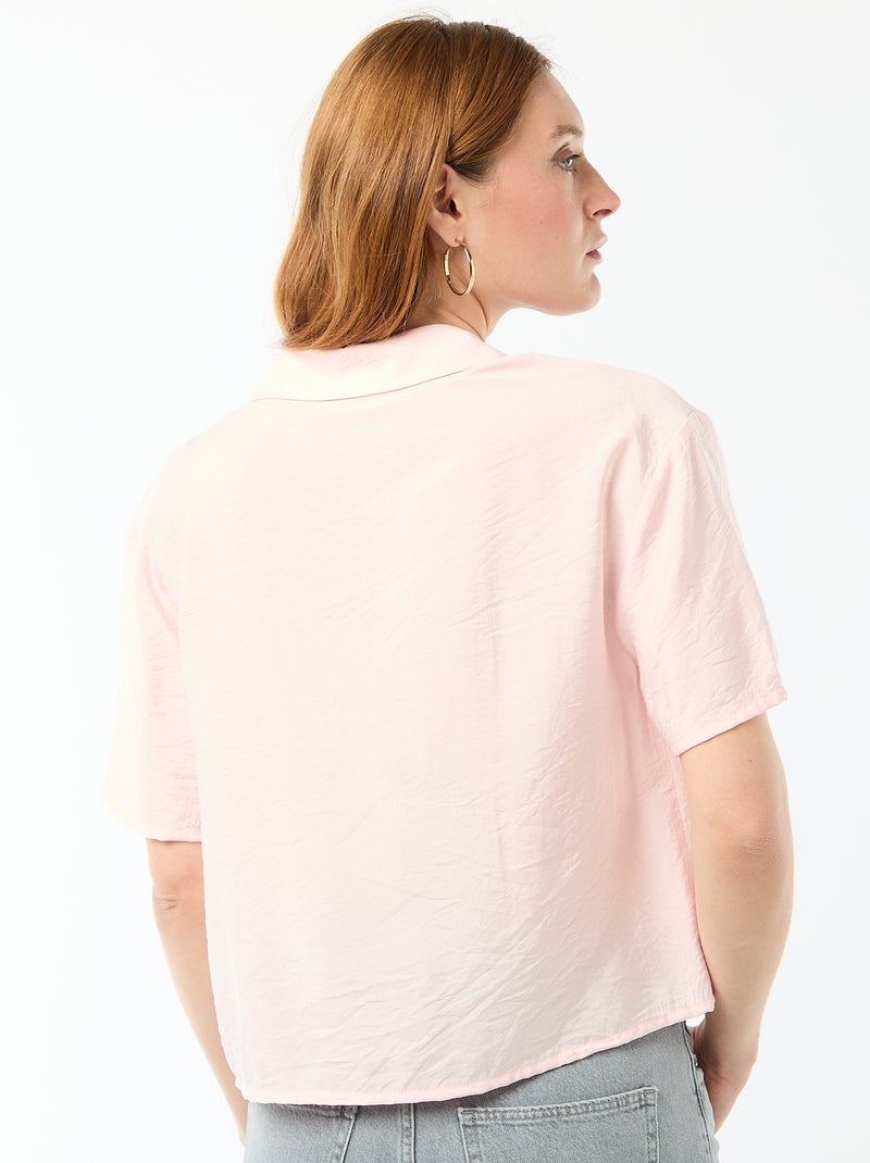 Camicia fluida a maniche corte Rosa - Kiabi