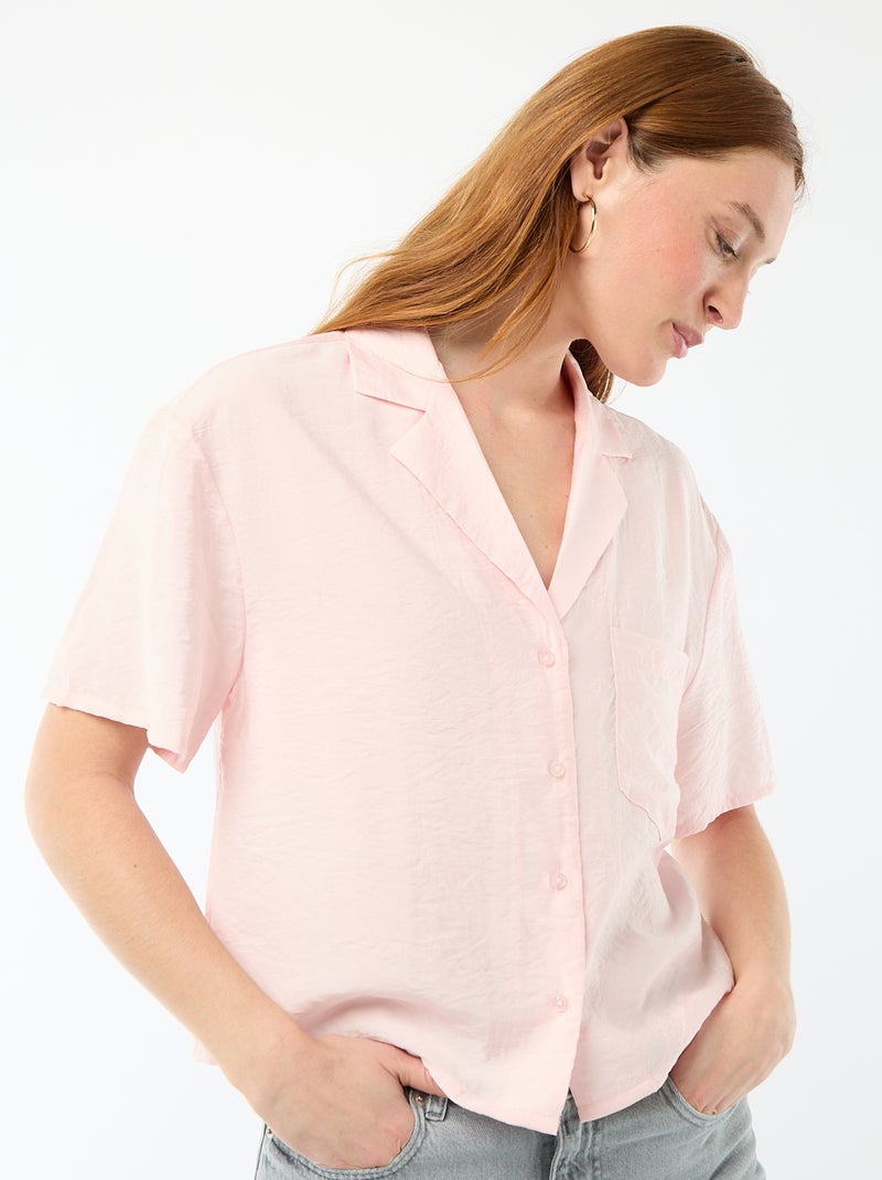 Camicia fluida a maniche corte Rosa - Kiabi