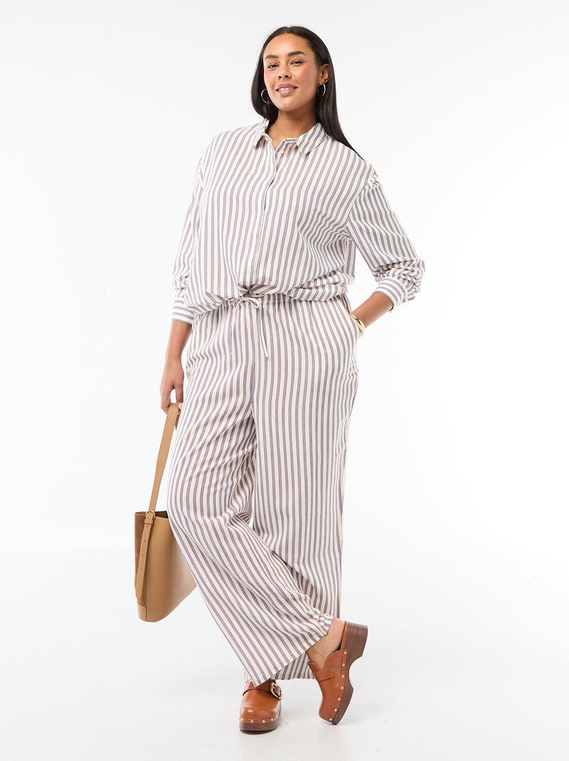 Camicia fluida a maniche lunghe Beige - Kiabi