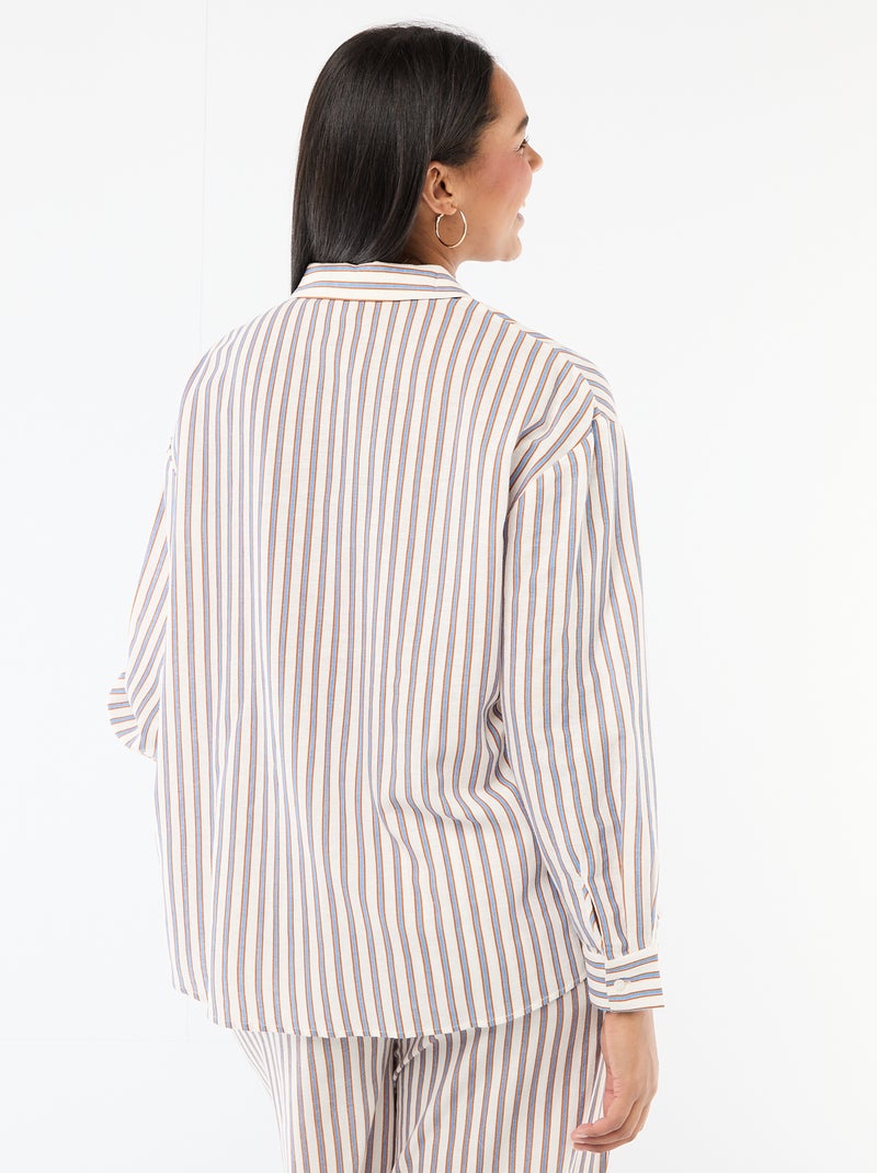 Camicia fluida a maniche lunghe Beige - Kiabi