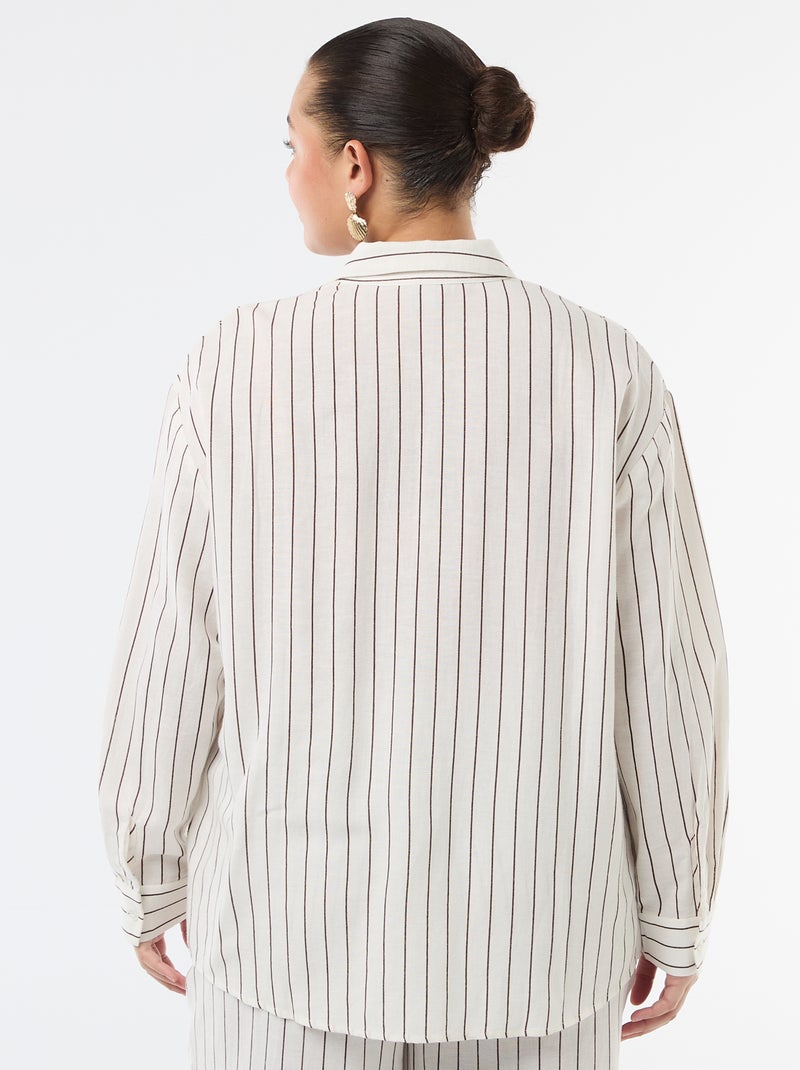 Camicia fluida a maniche lunghe Bianco - Kiabi