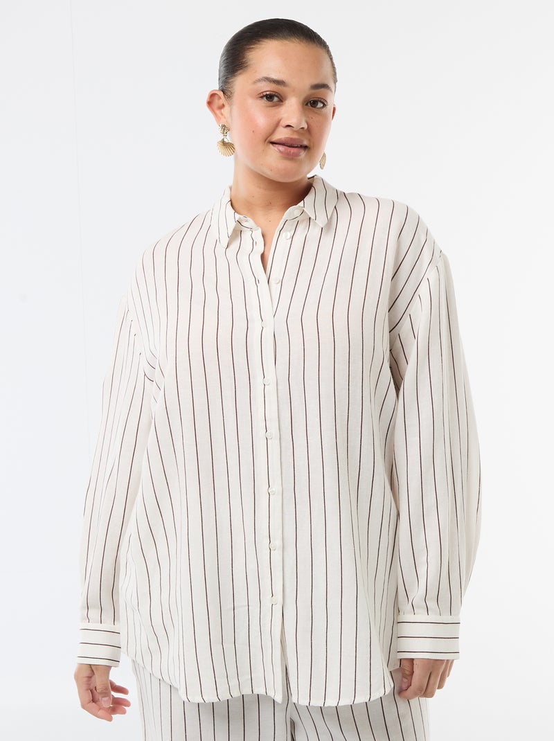 Camicia fluida a maniche lunghe Bianco - Kiabi