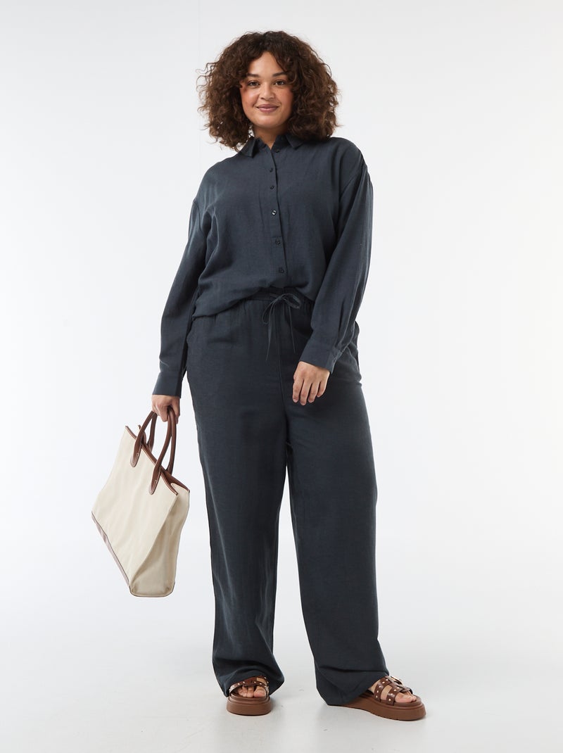 Camicia fluida a maniche lunghe Blu - Kiabi